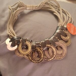 Chic Gold and Silver Ring Necklace